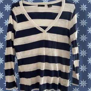 Ladies nautical striped tee size L